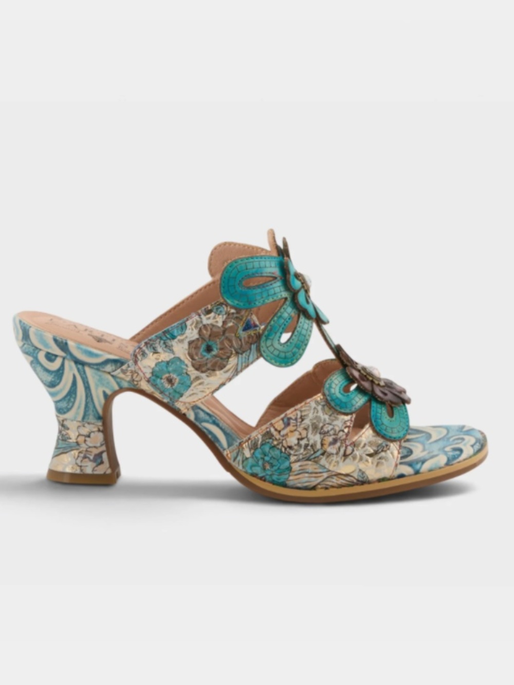 Spring Step L'Artiste Alania Heeled Sandals in Turquoise sz 7.5-8 (38 Eur) NIB